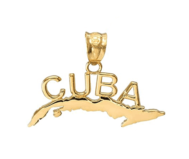 10k Yellow Gold Cuba Pendant Only