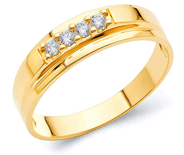 14k Yellow Gold Men's Wedding ZC Band