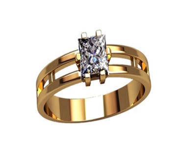 Solitaire Princes Cut Women's Rings 14K